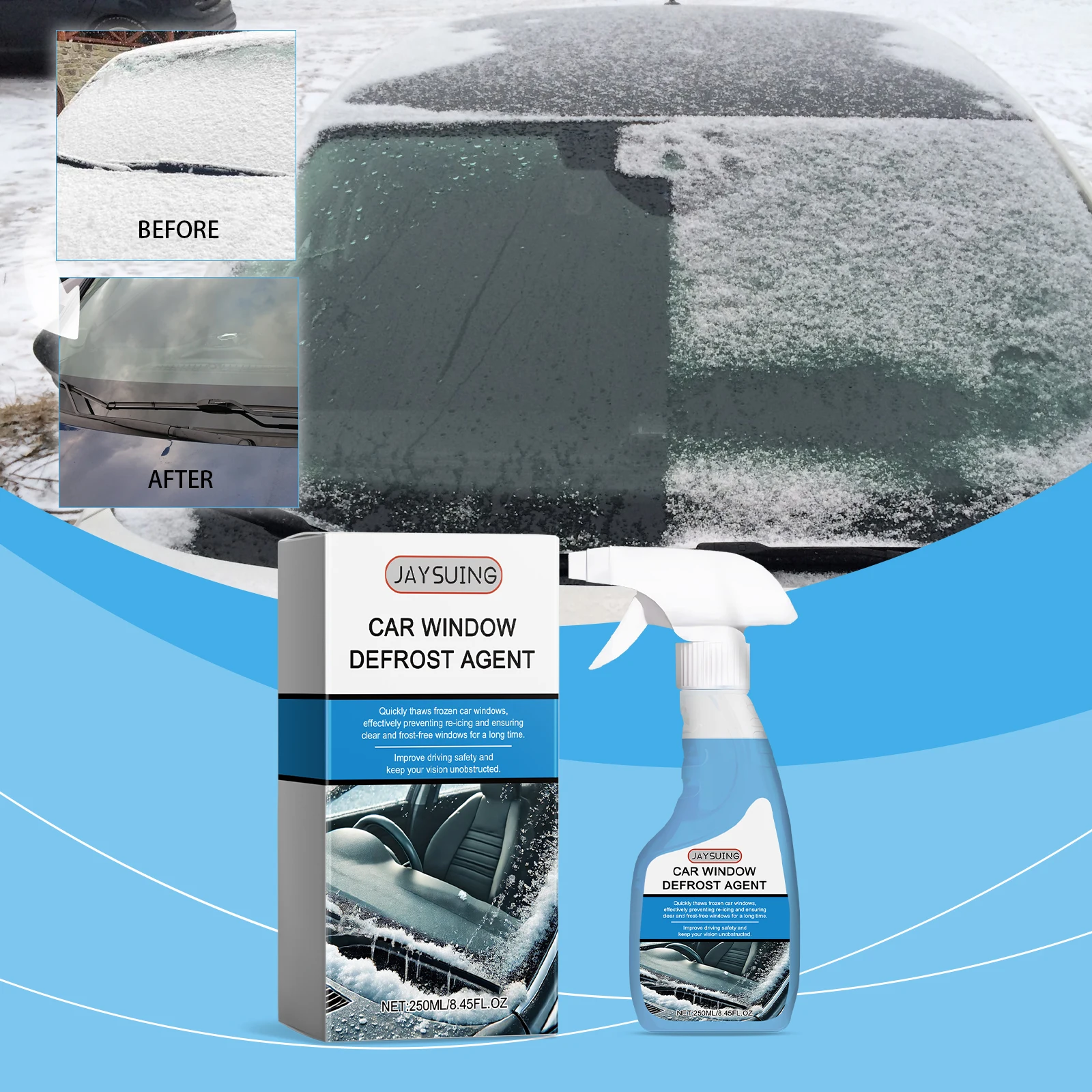 De-icer Spray De Ice Defroster for Car Winter Window Cleaner Auto Windshield Deicer Defroster Ice Remover Agent Anti Freeze