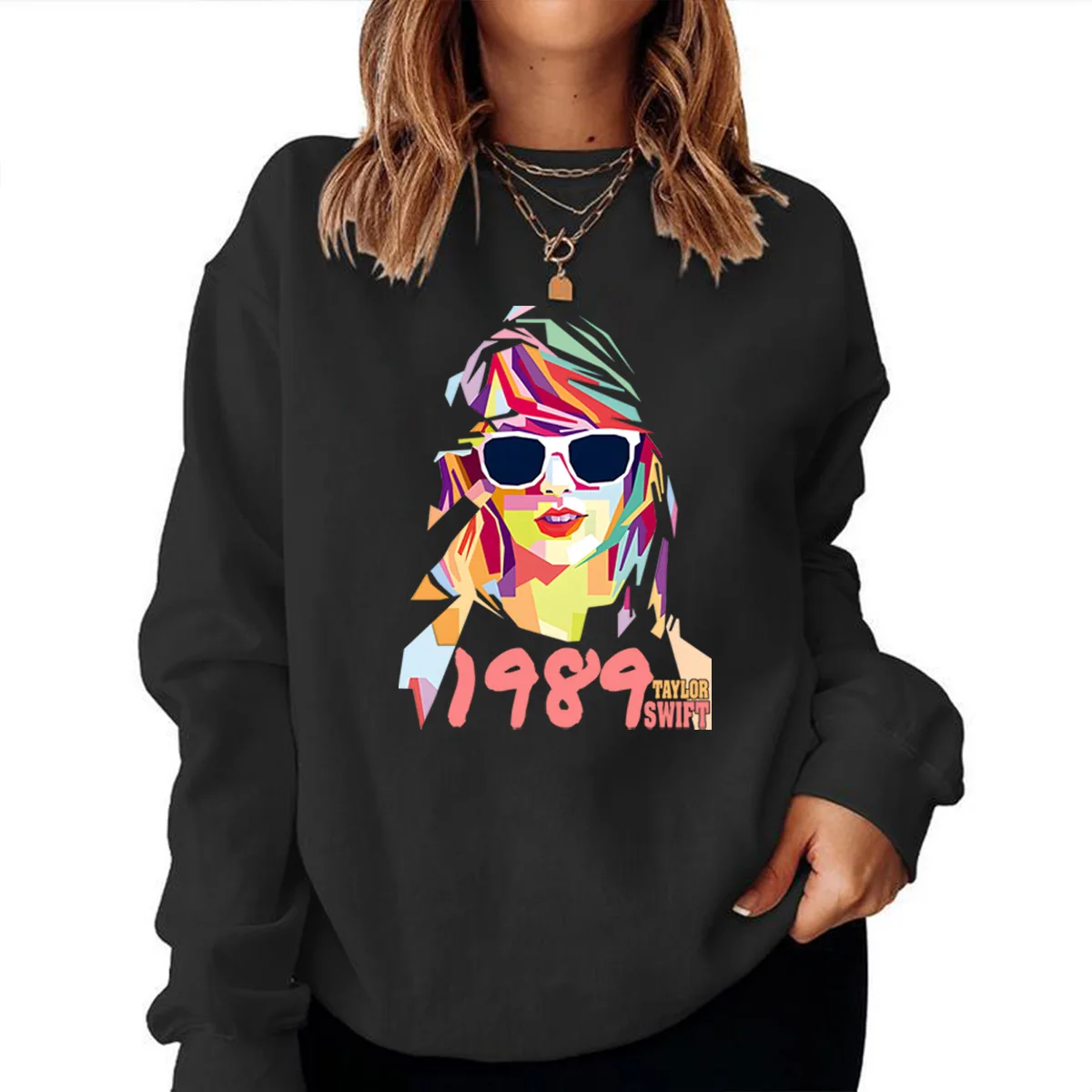 

taylors Swift 1989 Cartoon Printing Round Neck Pullover Hoody Oversized Hoodie Harajuku Hip Hop Couple Sweatshirt Streetwear