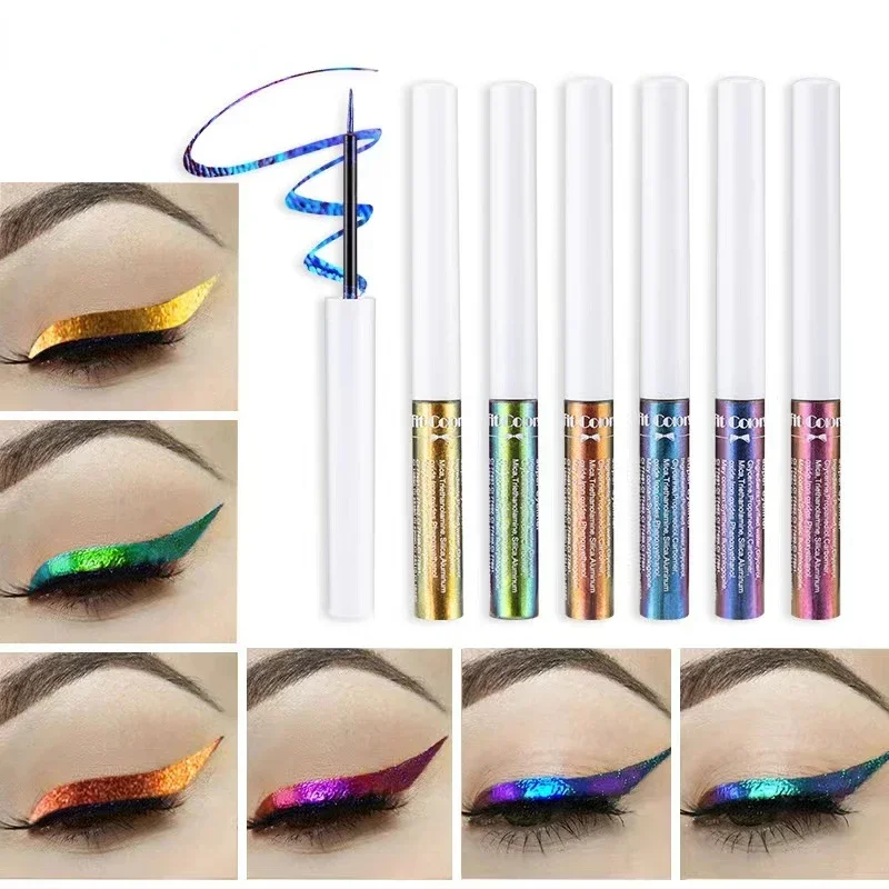 

1PC Pearl Gloss Shiny Metallic Eyeshadow Liner Liquid Chameleons Eyeliner Multi Chrome Color Aurora Eye Makeup Glitter Pigment