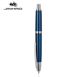 JINHAO Retractable Metal Fountain Pen with Clip and Converter - School Supplies Stationery - F (Pearl Blue)