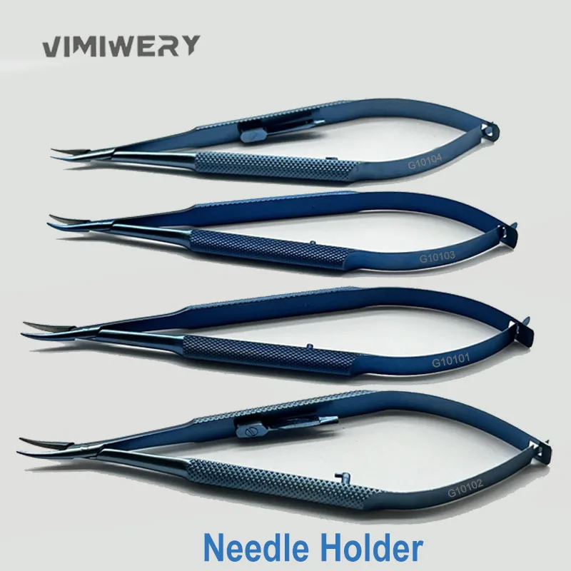 

Barraquer Needle Holders With Lock Straight Curved Tip Titanium Eyelid Tools Ophthalmic Surgical Instrument