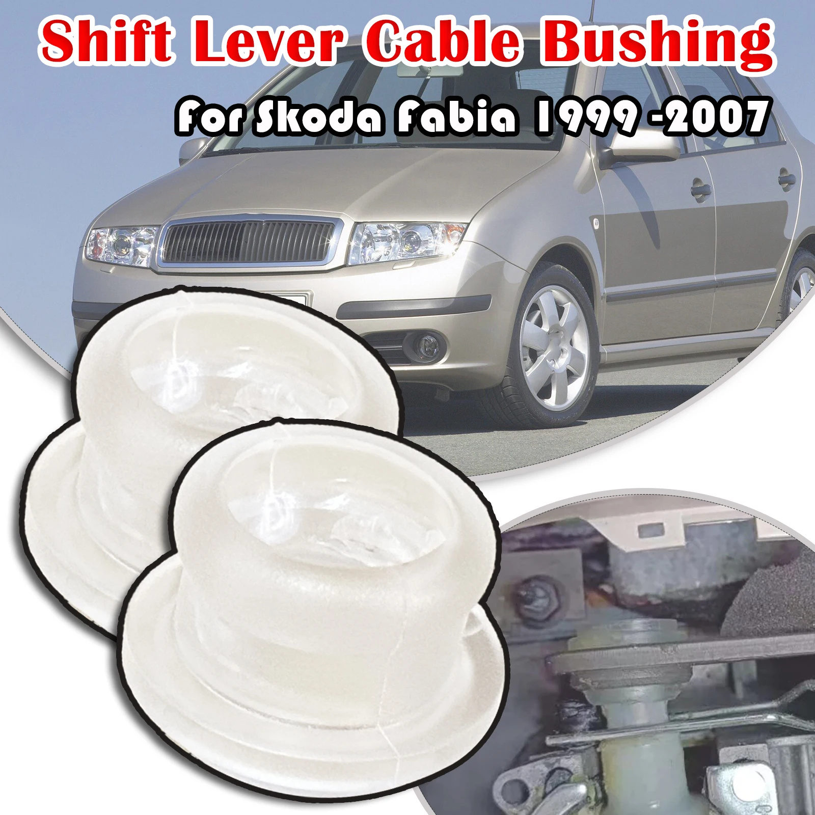For Skoda Fabia Manual Gear Shift Lever Cable Bushing Repair Kit Gearbox Selector End Linkage Rubber Sleeve 1999 2000 2001- 2007
