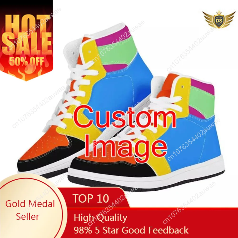 Custom Image Men Shoes High Top Casual Shoes Print On Demand Sneakers Women Shoes Cosplay Zapatos De Mujer