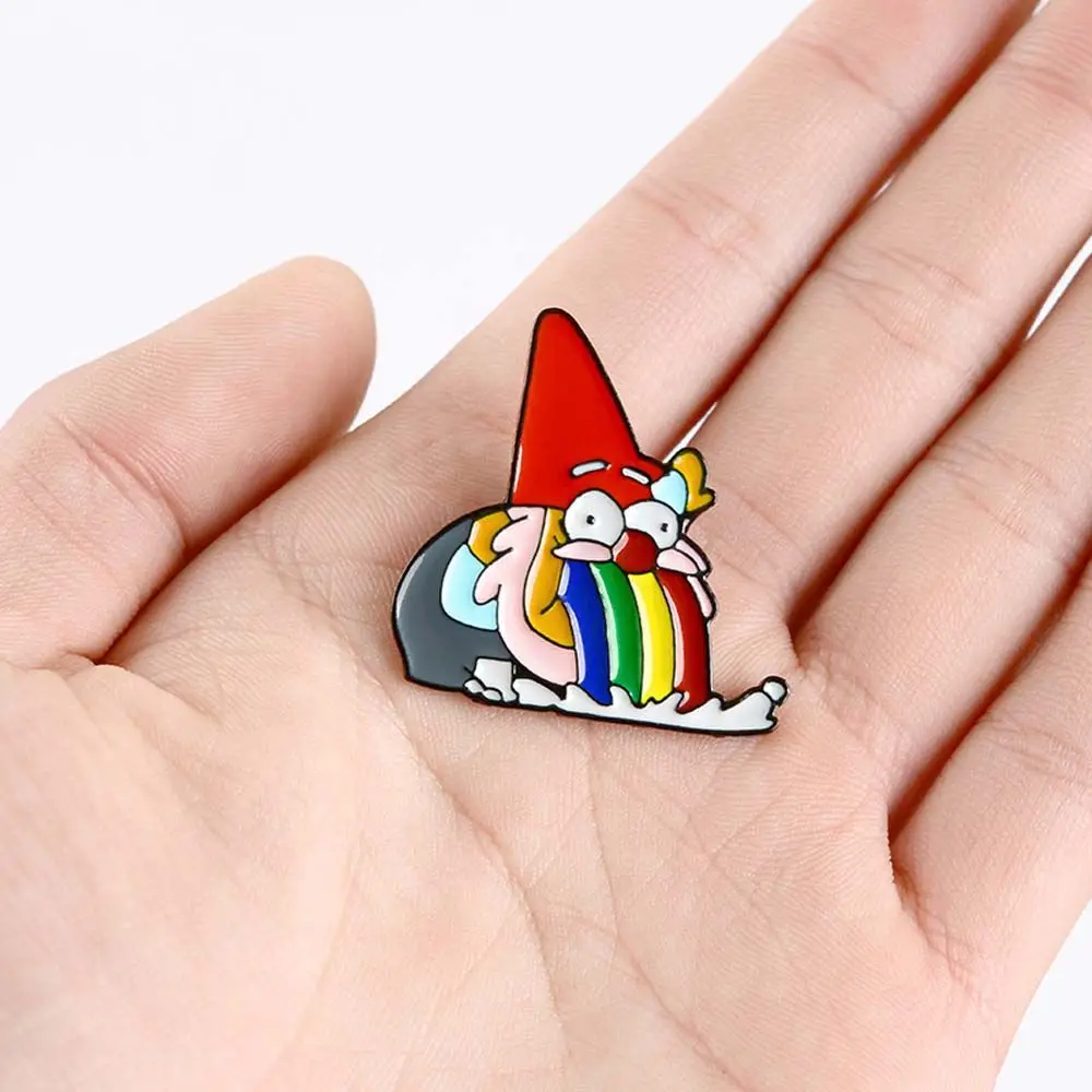 

Cartoon Lapel Pin Funny Rainbow Vomit Dwarf Badge Pin Travel Commemorative Dwarf Brooches Brooches Pin Lapel Brooch Enamel Pin