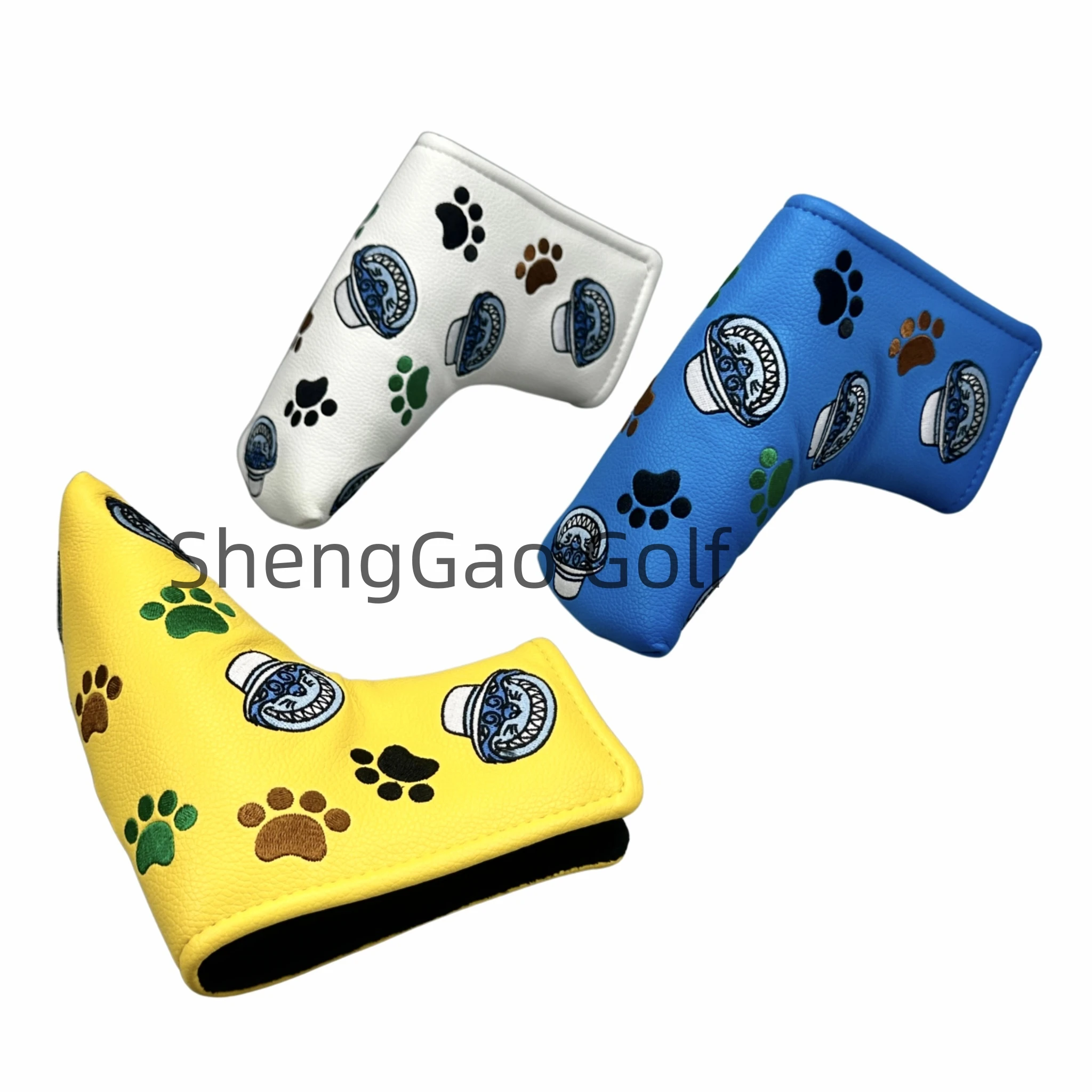 

1pc Golf coffee cat Pattern Putter Cover PU Leather Golf Club Cover Blade Putter Cover Protector with Magnet Closure