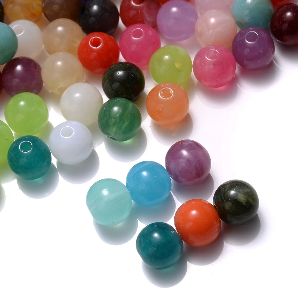 6-18mm Gradient Acrylic Beads Round Cat's Eye Loose Spacer Beads For Jewelry Making Diy Handmade Bracelet Necklace Accessories acrylic beads