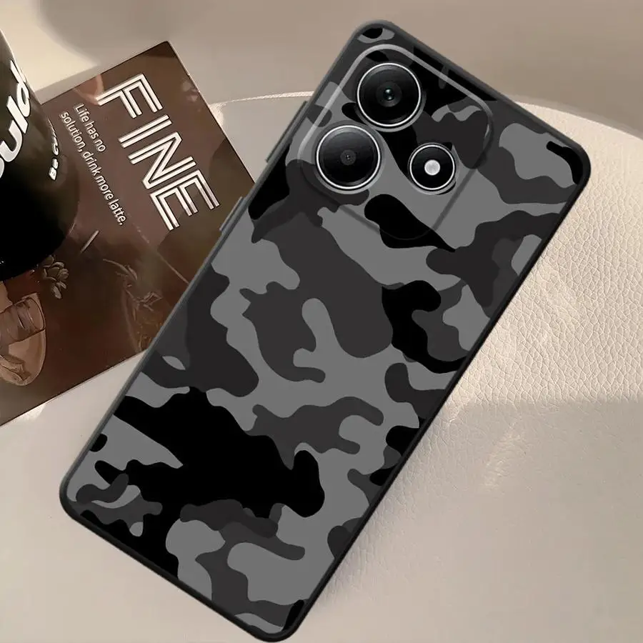Camouflage Pattern Black Soft Phone Cover