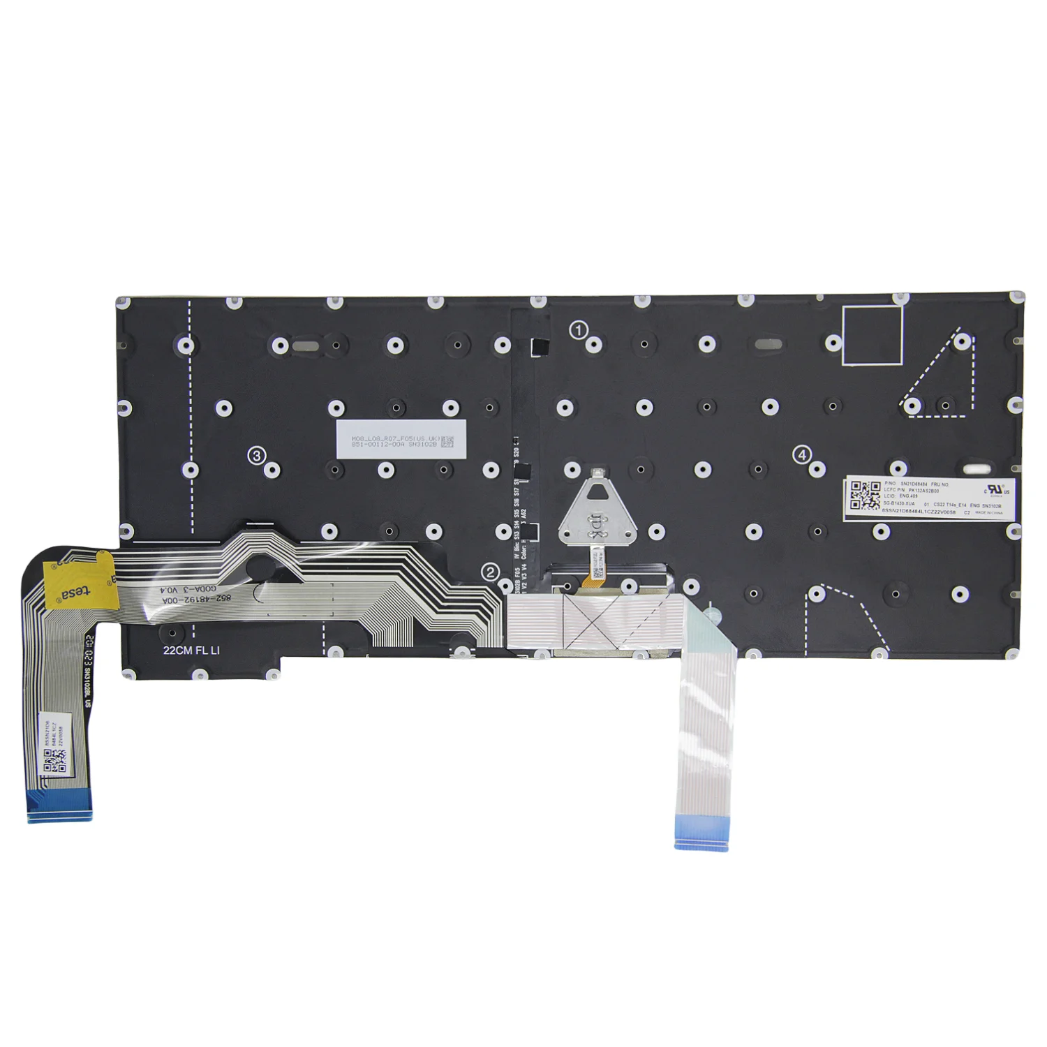 Teclado Portátil Retroiluminado para Lenovo 100 Original Eua Thinkpad T14s Gen3 E14 R14 Gen5 T14p Gen1 Sn21d68484 Pk132as2b00 Novo - Imagem 3