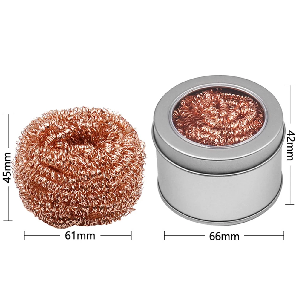 

Cleaning Ball Desoldering Soldering Iron Mesh Filter Remove Cleaning Nozzle Tip Copper Wire Cleaner Clean Ball With Stand Set