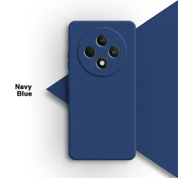 Premium Candy Liquid Silicone Soft Back Cover - High Quality Original Phone Case for Reno12 Pro (China) (Navy Blue)