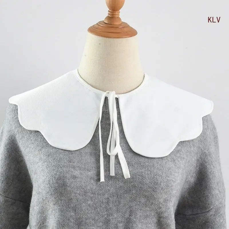 

Simple Lapel Shawl Collar Elegant Sweet Girls Blouse Collar Detachable for Lady Delicate False Collar Easy Lapel