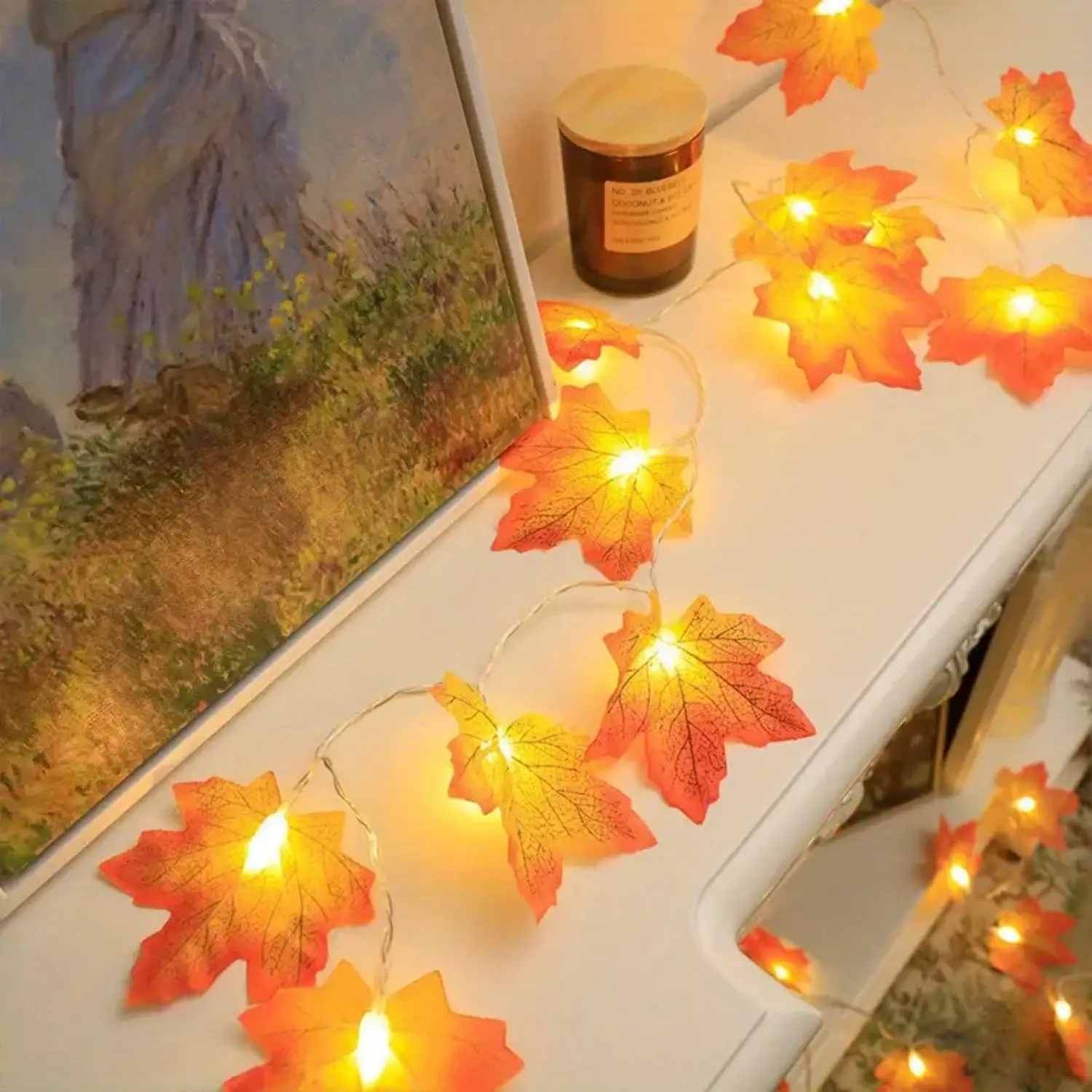 LED String Lights Decorative Lights String Lights LED Fairy Lights 1pc 10/20/40 LED Maple Leaf String Fairy Lights Battery Powered For Home Party Holiday Arrangement Scene Outdoor Decoration