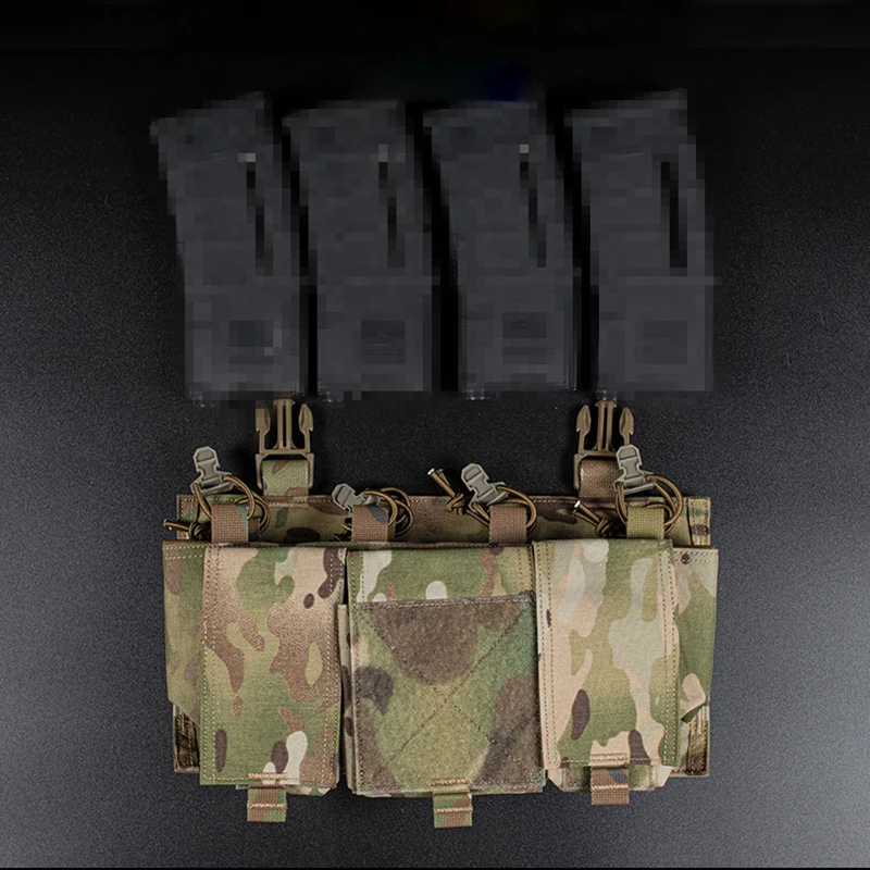 Open Top Rifle Magazine Pouch M4 M16 AR 15 Quadruple Mag Pouch Military