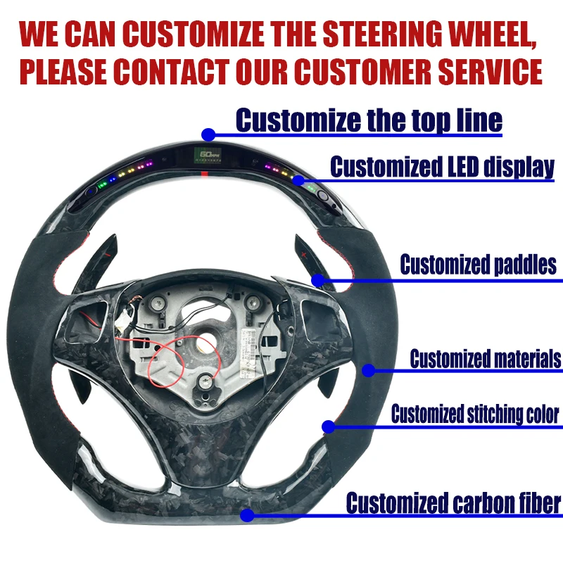 BMW E90 E91 E92 335i M3にカーボン仕様ステアリングトリム BMW E90 E91 E92 335i M3に★カーボン仕様ステアリングトリム