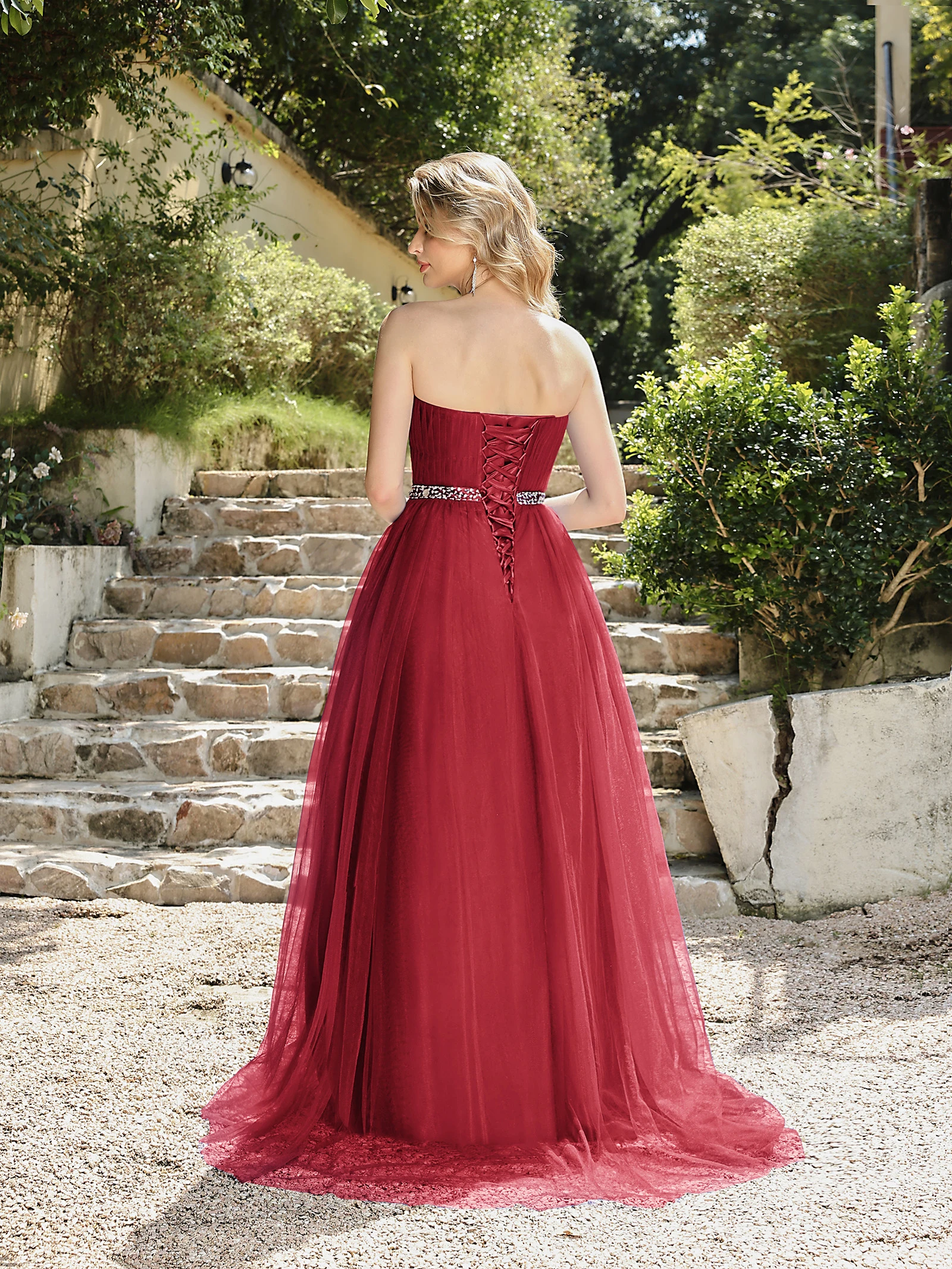 BABYONLINE فستان سهرة علوي مثير بدون حمالات ورقبة...