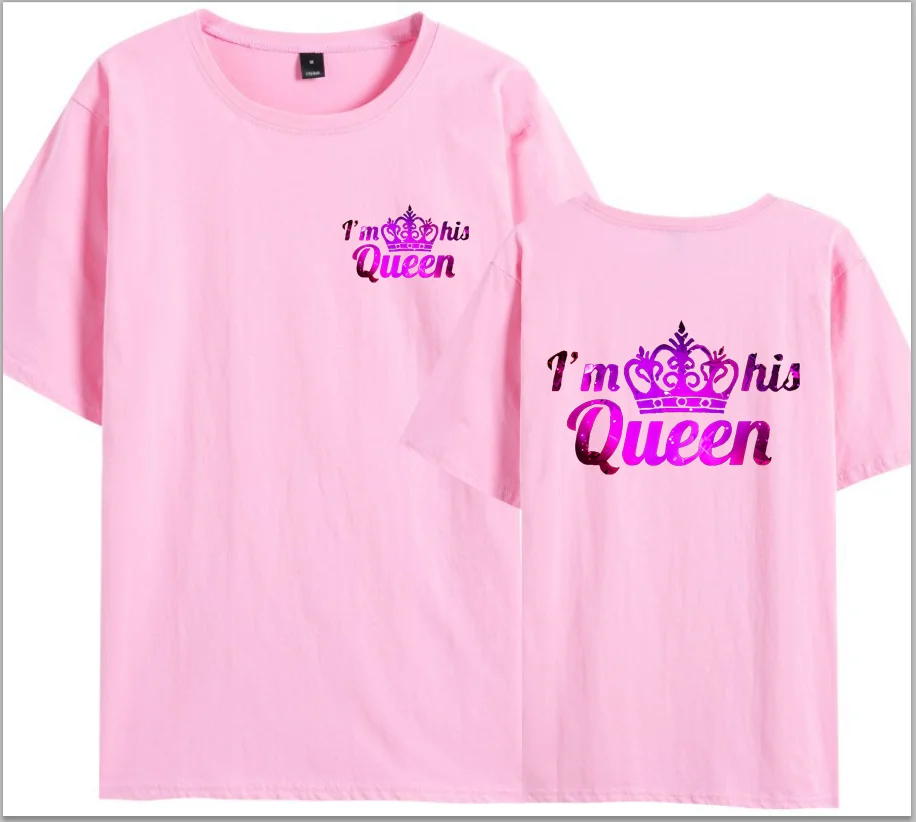 

NEW /Sells New I M Her King and I M Her Queen T-shirts, Available for COUPLES in Various Colors Oversized T Shirt Men Women Tee