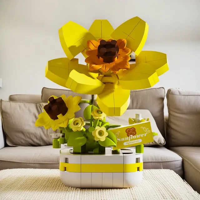 Bouquet Flower Adult Construction Christmas Tree Building Blocks for Children 7 to 10 Years Old Mini Assembled Bricks Girl Gifts 5