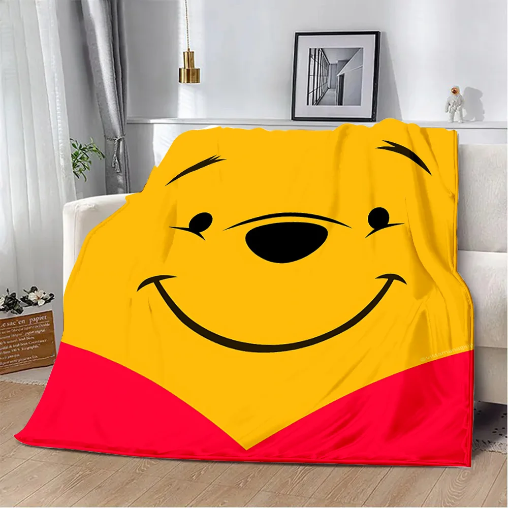 Printed Blanket Picnic Blankets Cartoon Kawaii Winnie the Pooh Warm Blanket Soft and Comfortable Home Travel Birthday Gift 5
