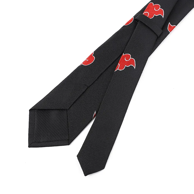 Brdwn Akatsuki Red Cloud Tie Cosplay Ninja Neckcloth Halloween Accessories Carnival Gifts 145cm Necktie Cosplay Prop
