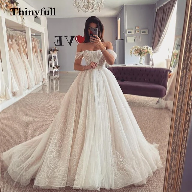 Vestido de noiva princesa com glitter tule para querida, Vestido de baile,  Vestidos de noiva fora do ombro, Vestidos personalizados - AliExpress