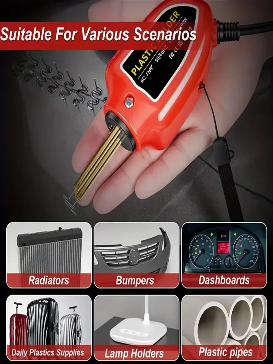 100W 자동차 범퍼 수리 기계 플라스틱 용접 납땜 인두 도구 키트 (범퍼 수리 및 PVC 납땜용)