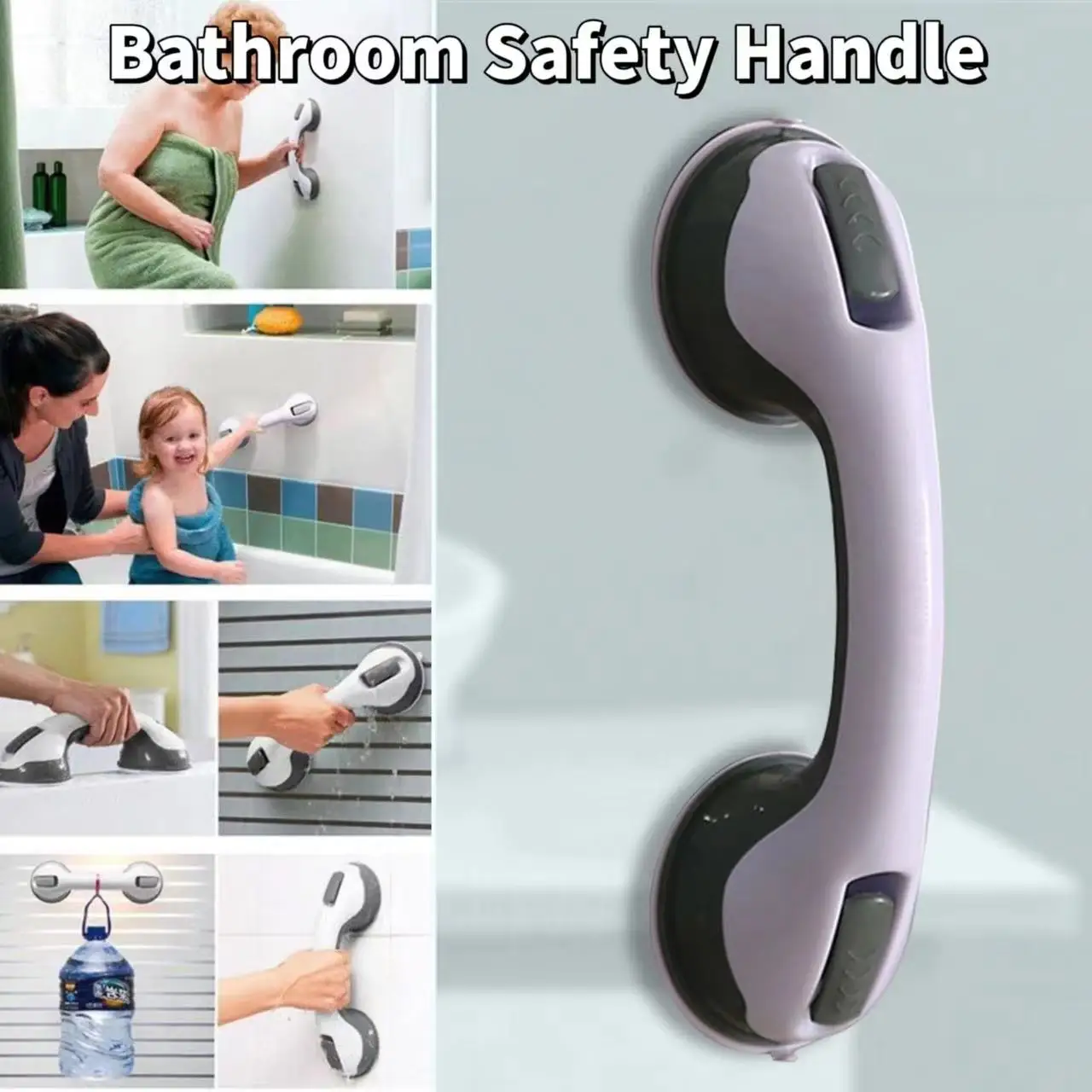 Bathroom Safety Helping Handle Anti Slip Support Toilet Shower Safe Grab Bar Handle Vacuum Sucker Suction Cup Elderly Handrail Bathroom Safety Helping Handle Anti Slip Support Toilet Shower Safe Grab Bar Handle Vacuum Sucker Suction Cup Elderly Handrail