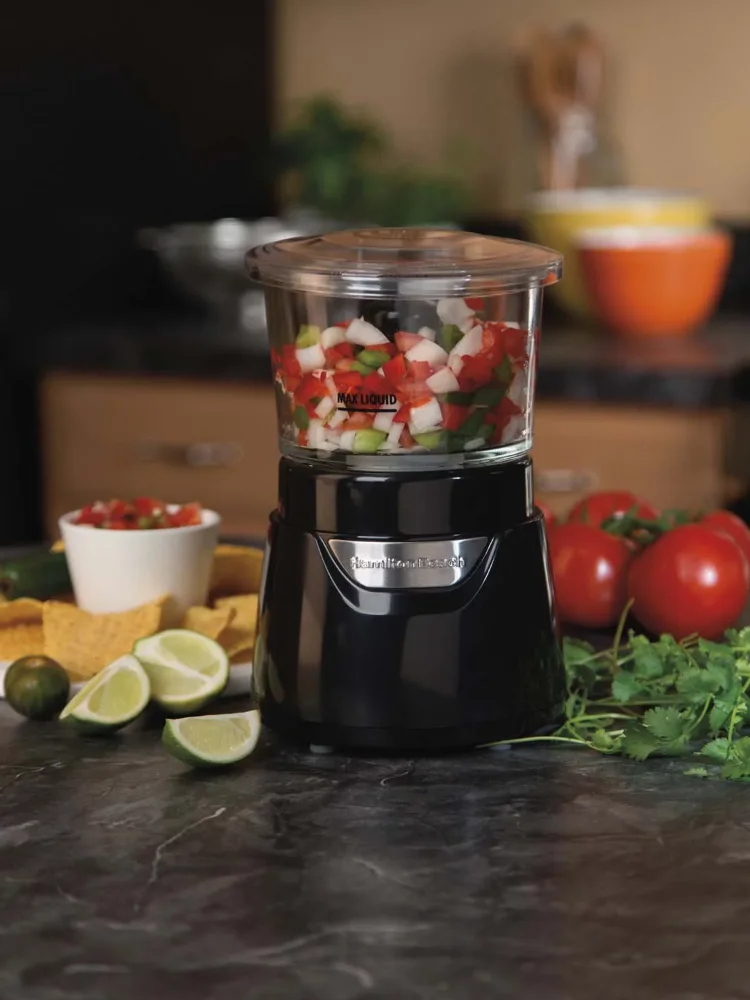 Hamilton Beach Stack & Press 3-Cup Food Chopper - Black