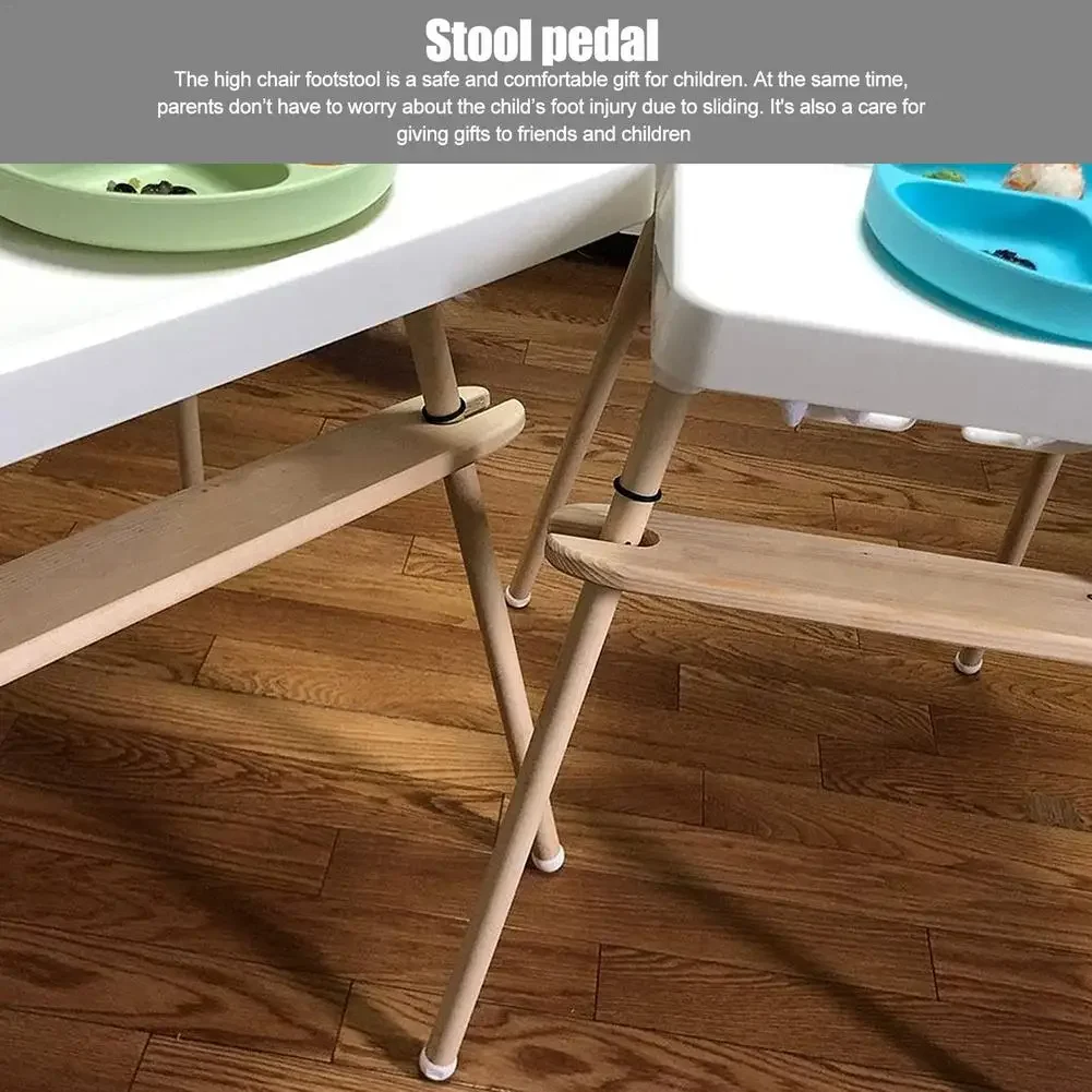 Baby Chair Footrest High Chair Bamboo Footboard Non-Slip Adjustable Stool Pedal Infant Newborns Safety Accessories
