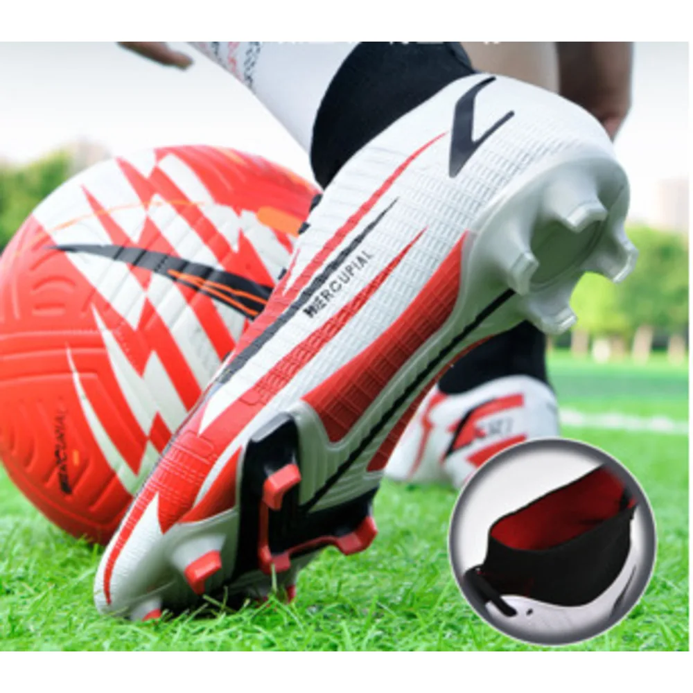 High-Top-Fußballschuhe, fliegende gewebte Socken, Überschuhe, Jungen Mädchen, gebrochener TF-Kunstrasen, AG-Nägel, Wettkampf und_voghion.com