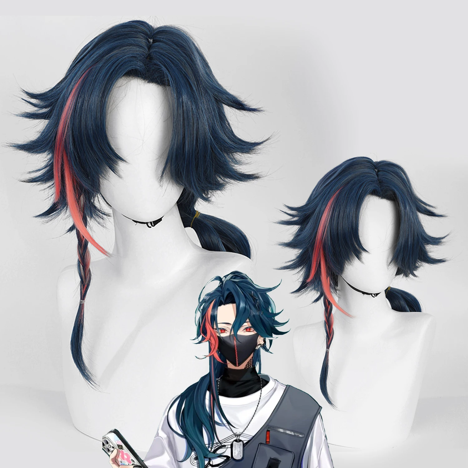 Nijisanji-Inspired Short Synthetic Wig with Bangs for Cosplay Events