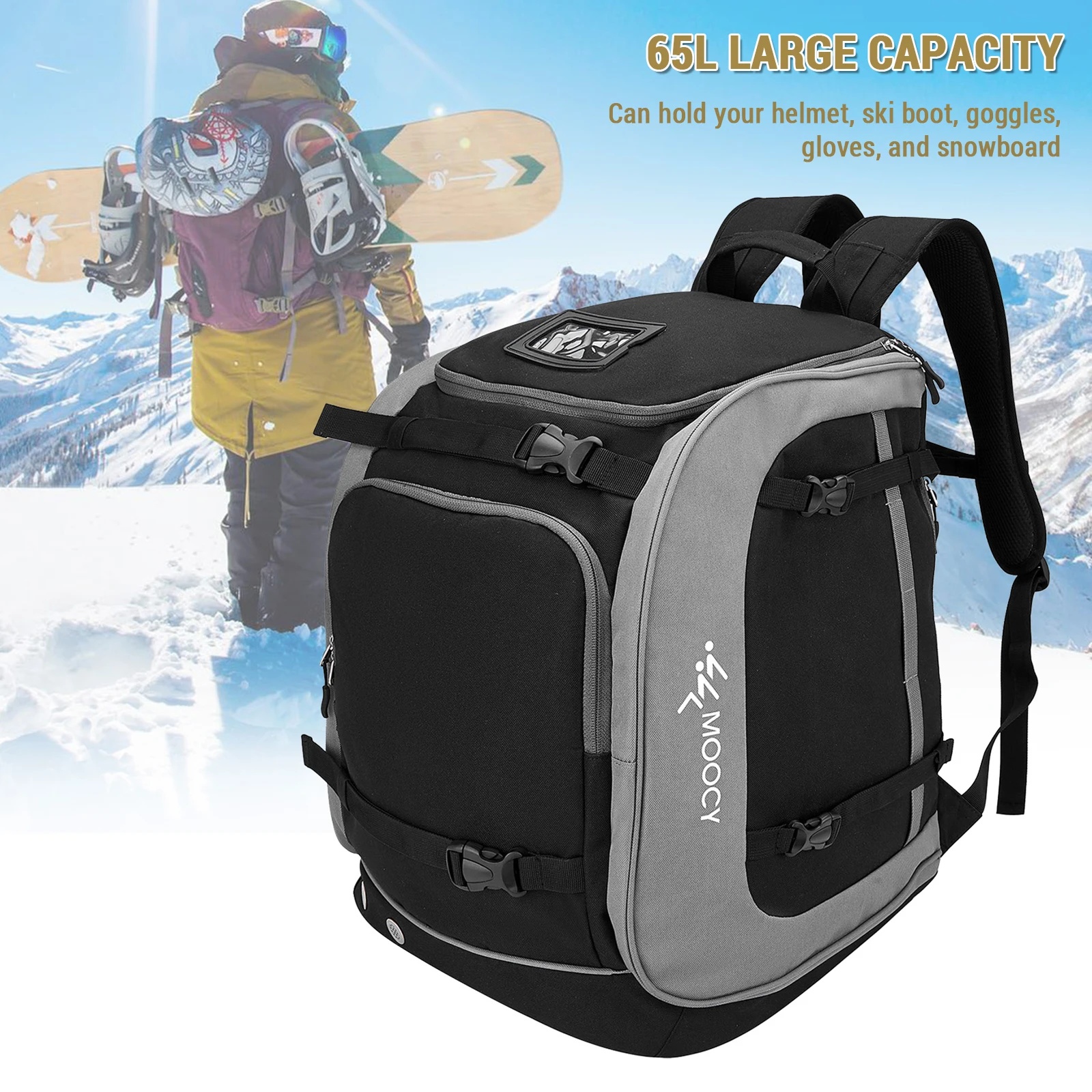 Bolsa de gran capacidad para botas de esquí, mochila de viaje para casco de  esquí, gafas de Snowboard, 65L - AliExpress