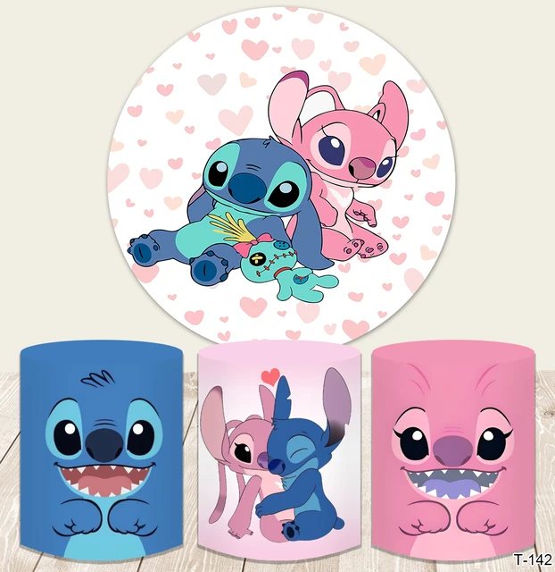 Lilo Stitch Birthday Backdrop  Cute Lilo Stitch Backgrounds - Disney Pink  Theme - Aliexpress