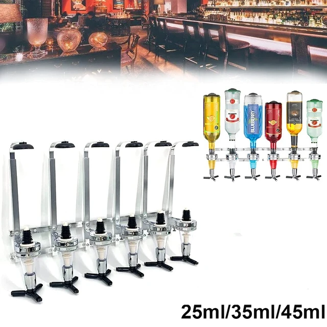 4 Heads 6 Heads Rotary Stainless Steel Wine Juice Cocktail Stand Drinks  Optics Dispenser Holder For Bar Butler - AliExpress