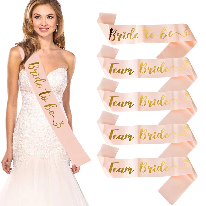 

1/3pcs Brides To Be And Team Bride Sash Sets Bachelorette Party Etiquette Wristbands Banners Bridal Shower Sash Decor Supplies