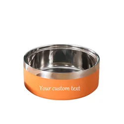 Customizable Stainless Steel Pet Bowl with Name - Personalized Colored Accessory (Orange)