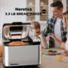 Bread Maker, 3.3LB Larger Bread Machine 15-in-1 Stainless Steel & Nonstick Ceramic Pan & Auto Nut Dispenser Breadmaker Machines 6