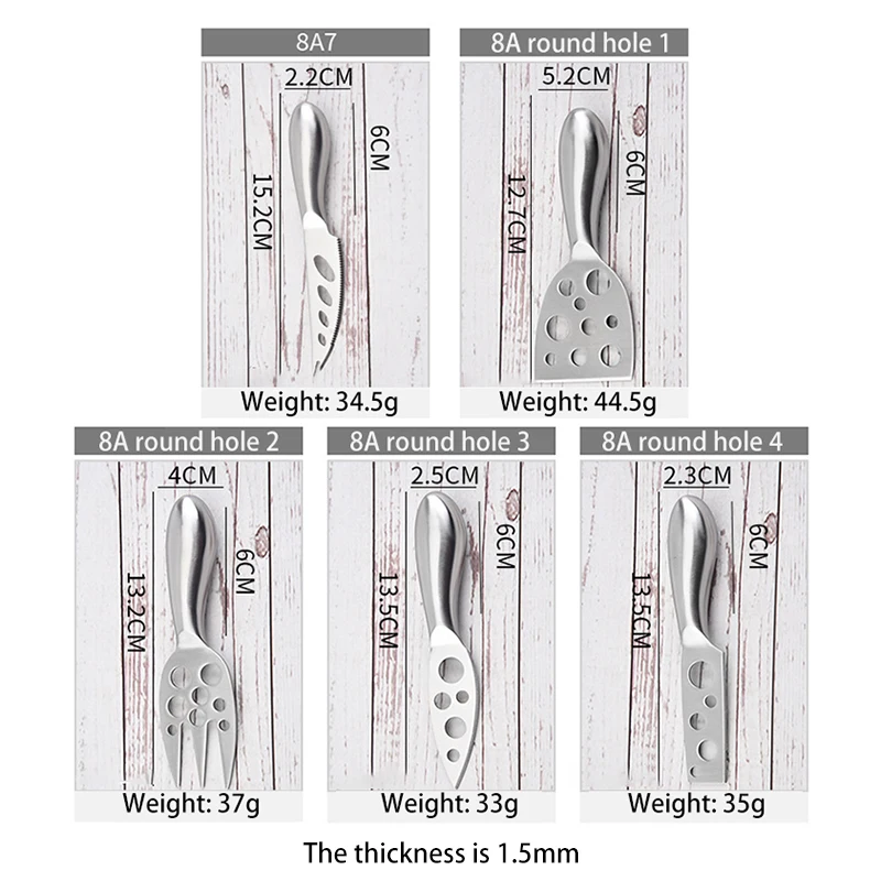 Description Picture 4 of itemMultifunction Cheese Cutlery Baking Tools Set Stainless Steel Cheese Slicer Kitchen Gadgets Butter Knife Mini Cake Bread Knives