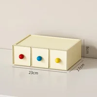 1-3Pcs Cream Dopamine Drawer Storage Box Multi-layer Stackable Free Combination Jewelry Storage Desk Entrance Storage Box 5