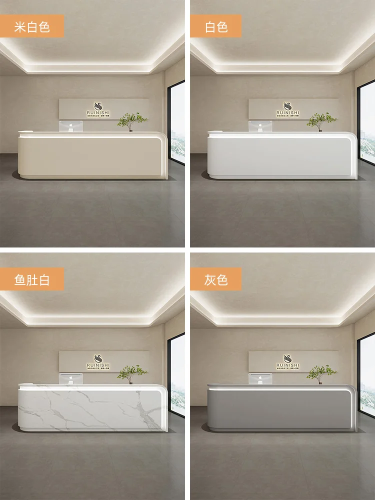 Minimalist Beauty Salon Cashier, Modern Medical Aesthetics Clinic Bar Table, Company Hotel Front Desk Reception Counter