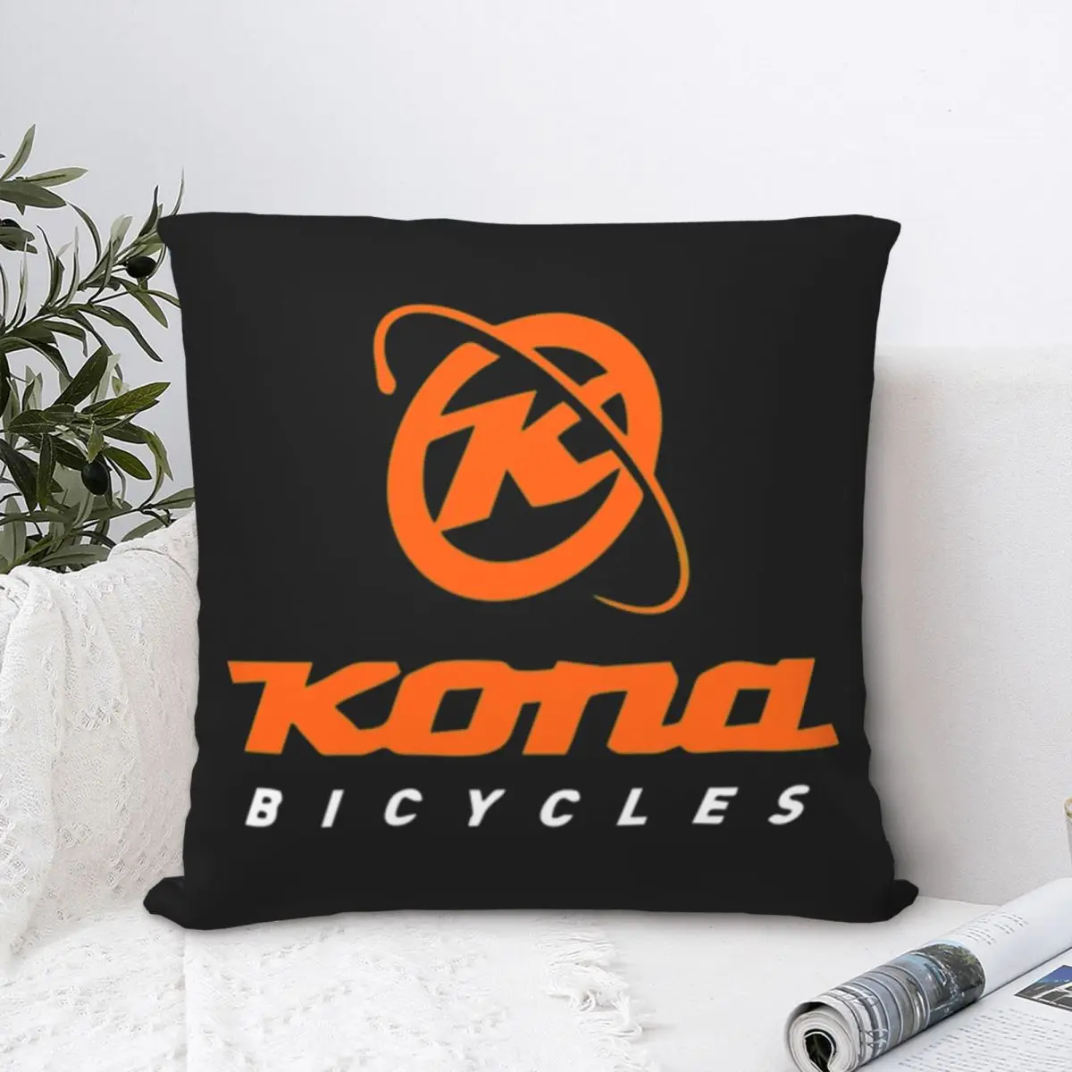 

Kona Bike Logo Square Pillowcase Polyester Pillow Cover Velvet Cushion Decor Comfort Throw Pillow For Home Living Room
