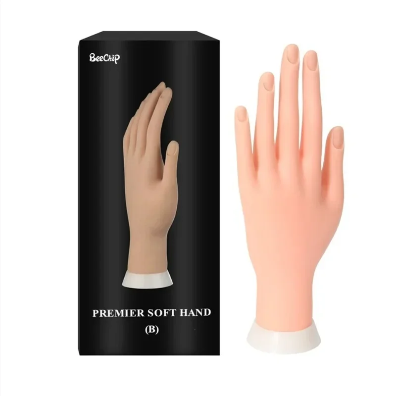 Flexible positioning silicone left hand model nail enhancement training artificial hand 6