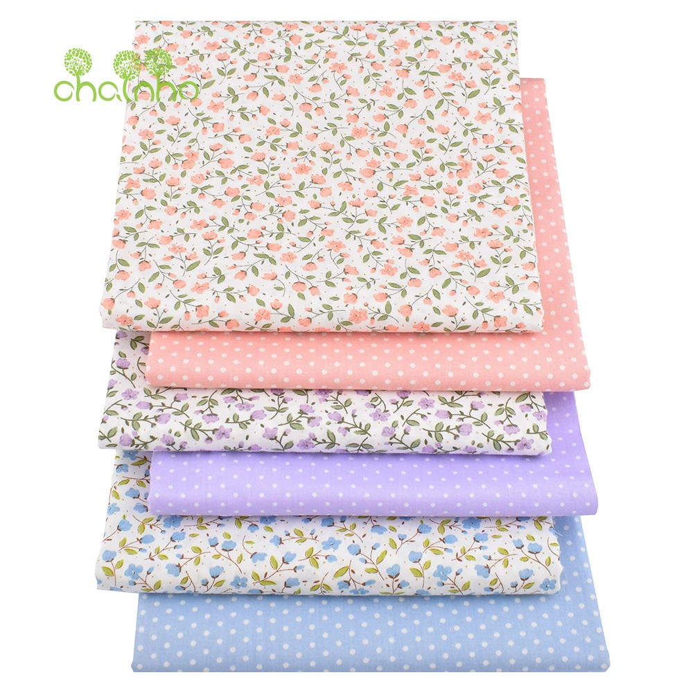 Chainho,Small Flower Printed Twill Cotton Fabric,Patchwork Clothes,DIY Sewing Quilting Home Textiles Material For Baby Children
