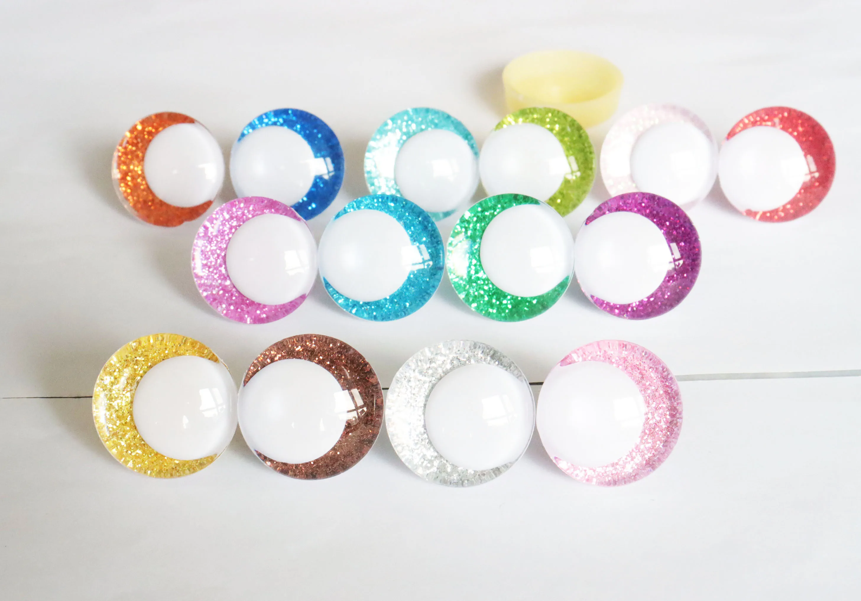 20pcs Multicolor 14mm-35mm Glitter Comical Toy Eyes with Hard Washers