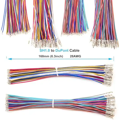 SH1.0 to Dupont2.54 JST Connector Dupont Connector Kit JST-SH 1.0mm & Dupont 2.54mm Cable 1/2/3/4/5/6/7/8/9/10P (SH-to-Dupont) image 3