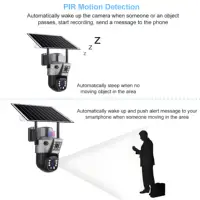 10x Zoom 4G SIM caméra solaire extérieure 6K 12MP trois objectifs HD Vision nocturne caméra de Surveillance IP Protection de sécurité PTZ CCTV Cam 5