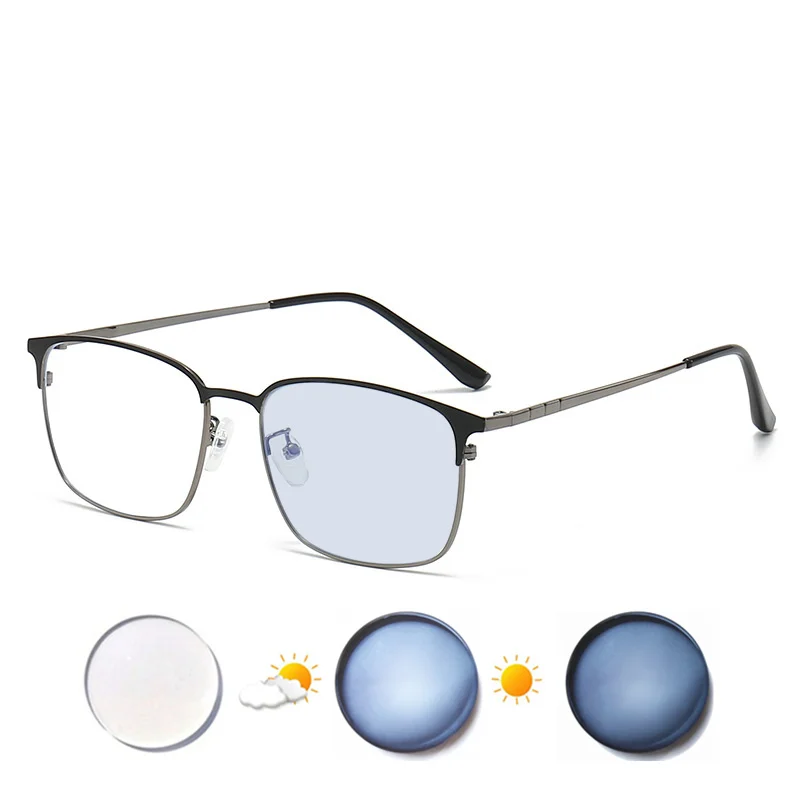 Prescription Glasses For Myopia -0.5 To -10 Blue Light Blocking Or Photochromic Lenses Alloy Frame Eyewear Men Women F579