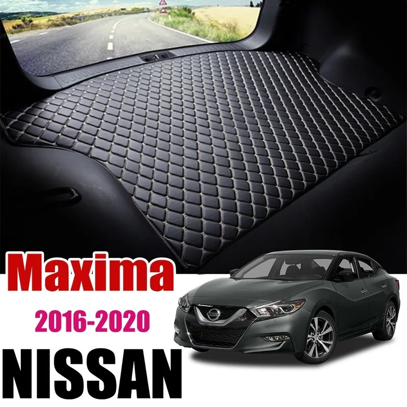 

Кожаные коврики на заказ для багажника автомобиля Nissan Maxima A36 2016 2017 2018 2019 2020, водонепроницаемый нескользящий поднос, аксессуары для груза