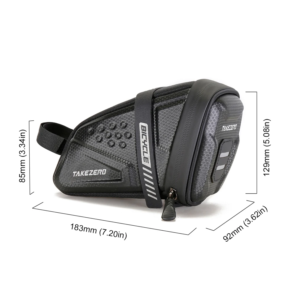 1L Back Seat Pouch Large Capacity Bike Seat Bag Bike Pocket Pack Reflective Bicycle Saddle Bag for Mountain Road Bikes