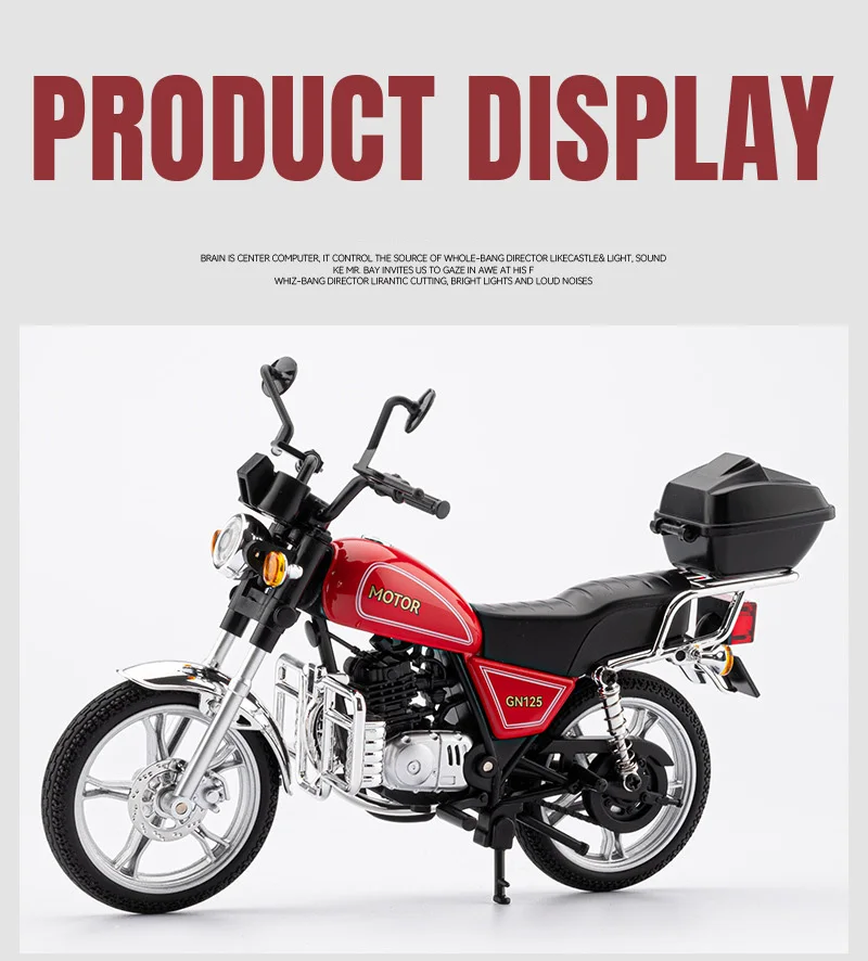 1/12 Suzuki GN125 Legierung Klassisches Freizeit-Sportmotorrad Druckguss Metall Street Cruiser Motorradmodell mit Sound und Licht Kinderspielzeug Geschenk – Detail 12