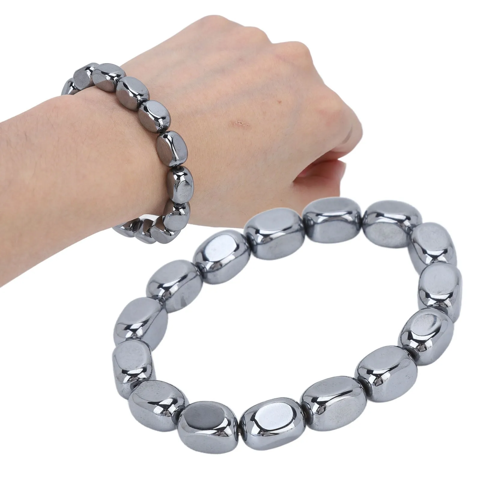 Terahertz Bracelet Energy Stone Loose Elastic Natural Beads for Women Men